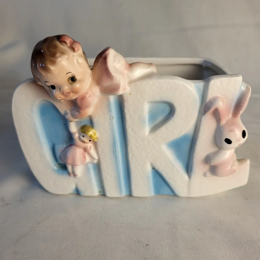 Vintage Baby Girl Planter Napcoware Ceramics